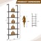 Costway 5 Tier Ladder Shelf 71'' Height Wall-Mounted Bookshelf Display Storage Organizer Brown/Natural/White
